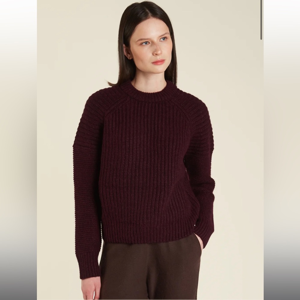 OYUN The Perfect Crew Sweater in Dark Sepia Burgundy